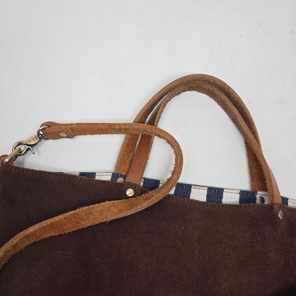 ALI GOLDEN Brown and Black Suede Tote Bag Reversible - Picture 9 of 16